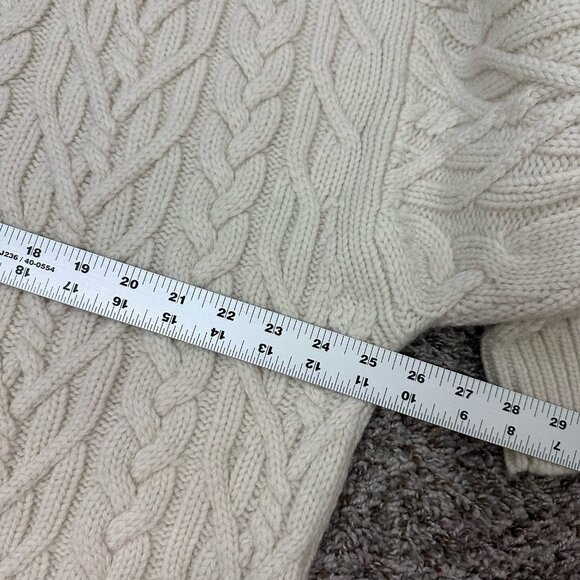 Aritzia The Group 2 Wool Fisherman Sweater Chunky Heavy Cable Knit Beige XL - Picture 9 of 11